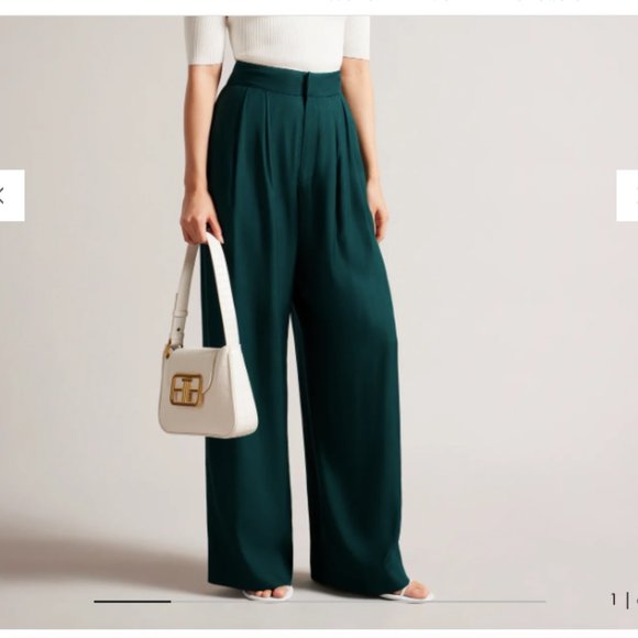 Navy Ted Baker Wide Leg Trousers - Picture 5 of 5